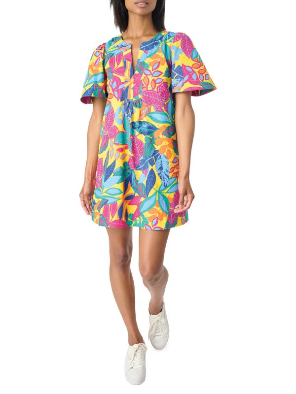 gibsonlook Cabana Tropical Print Shift Dress